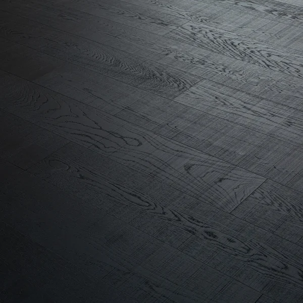 Nero Segato jet black European oak engineered wood flooring