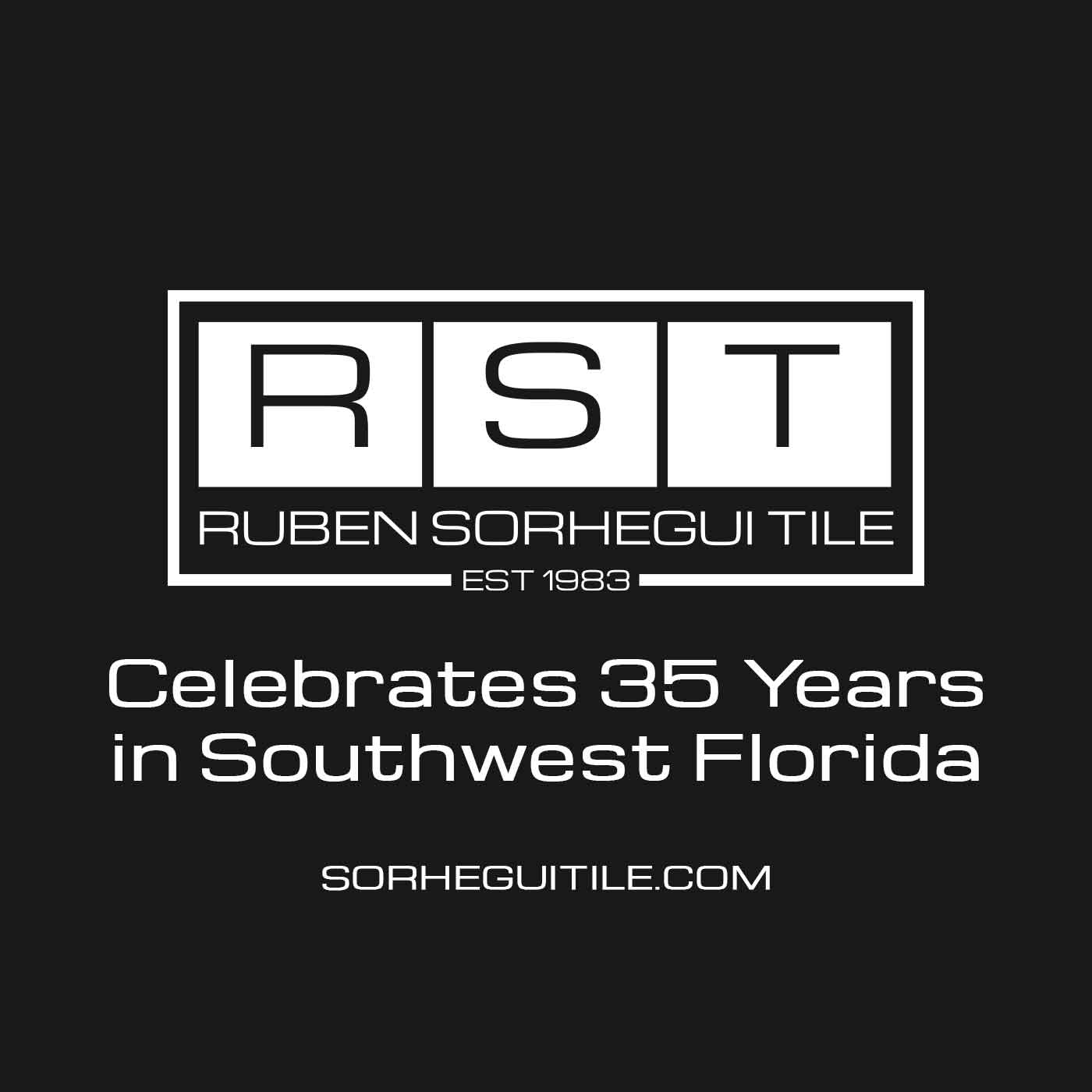 Ruben Sorhegui Tile celebrates 35 years in Southwest Florida | Tile, stone, and custom mosaic tile distributor since 1983.